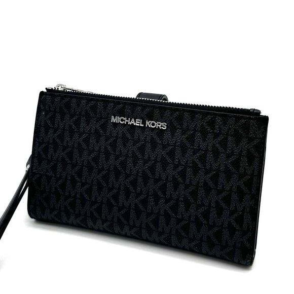Michael Kors Large Double Zip Wallet Wristlet Black - Picture 2 of 9